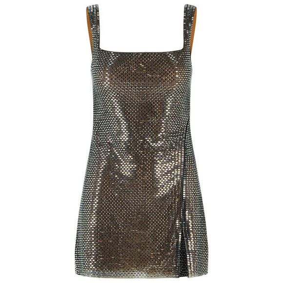 Self Portrait 'Rhinestone' Grey Polyester Dress Women